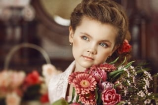 Фотосессия для девочек в профессиональной фотостудии, "Pink flowers", СПб